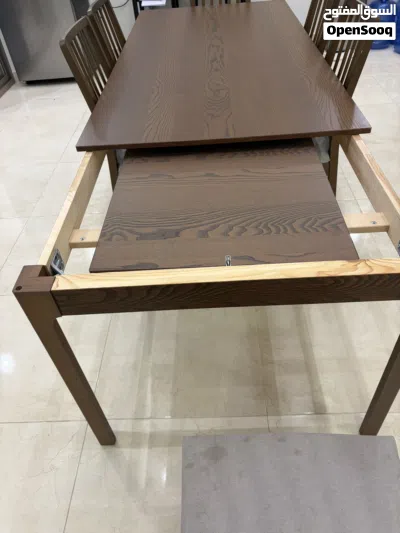 Extendable table with 6 chairs طاولة طعام قابلة للتوسعة 4