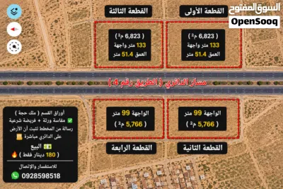 فرصة مقسم أراضي تجاري على الدائري يوجد لدينا مقسم على الدائري الجديد مباشرة ( الطريق رقم 4 2