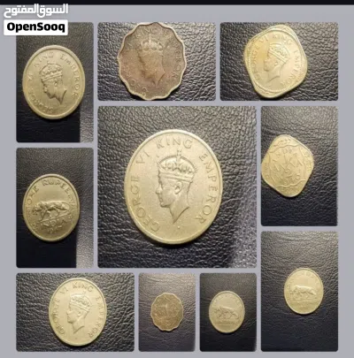 للبيع عملات معدنية قديمة من الهند البريطانية لعام 1947 الحالة على المنظور 2
