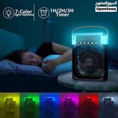 Buy1 Get1 Free Mini Air Cooler Fan with Mist Spray & LED Lights – USB Rechargeable 3