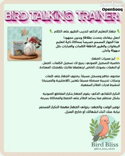 جهاز التسجيل لتعليم الطيور 2
