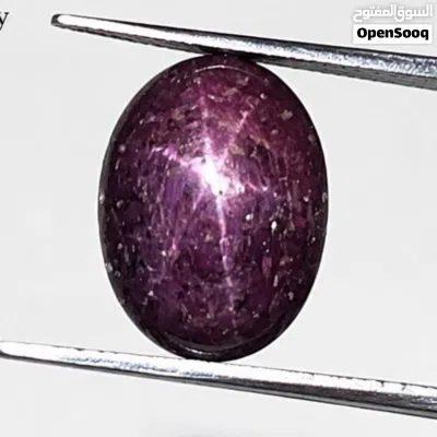 خاتم ياقو ت نجمي أفريقي مع فحص المختبر natural african star ruby stone 2