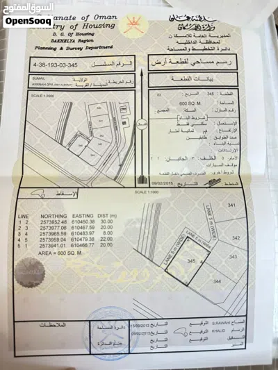 أرض سكنية في سمائل / البرك بموقع استراتيجي امام شارع العام (مباشرة من المالك) 2