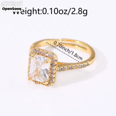 Princess Cut Synthetic Zircon Open Ring 2