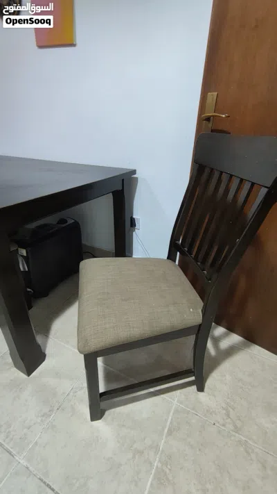 Dining table big with 6 chairs. 6.5 ft x 3.5 ft approx. As is. 3