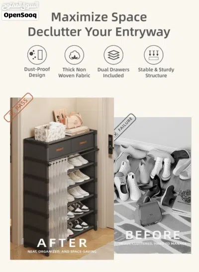 Metal framed shoe rack in store have all color and offer sale for customer now with closet 4
