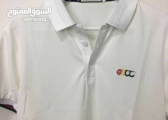 Gucci shirt polo stripped collar. white color size large. brand new. -  (185594163) | Opensooq