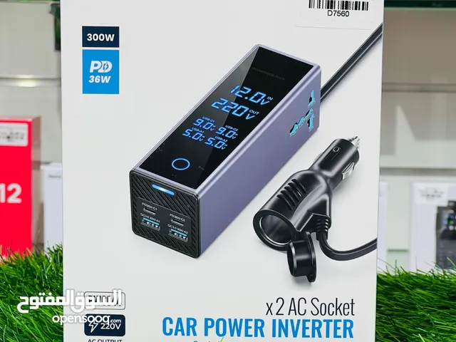 POWEROLOGY 2AC SOCKET CAR POWER INVERTER 300W PD36W BLACK PWCUQC044