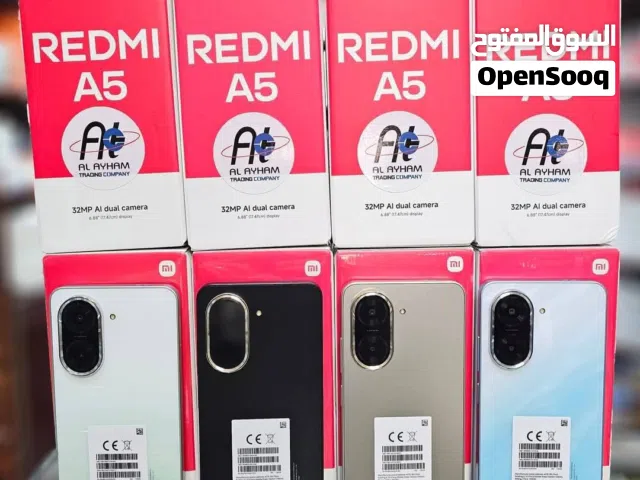 ريدمي A5 جديد بالكرتونة 64 و 128 جيجا 8 رام مكفول سنة متوفر توصيل وهدايا