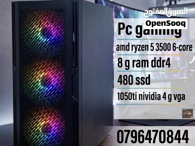 كيس جيمنيج رايزن فايف  كرت شاشه 1050ti سته جيجا ورام بحجم 8 جيجا وهاردسك 480 جيجا