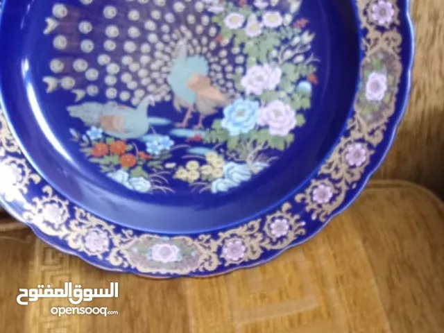 صحن او جاط زجاج اصلي صيني ماركة الطاووس لون كحلي