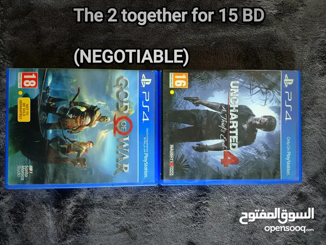 (BUNDLE) (super offer)uncharted 4 and god of war the 2 games together for 15 BD (read description)