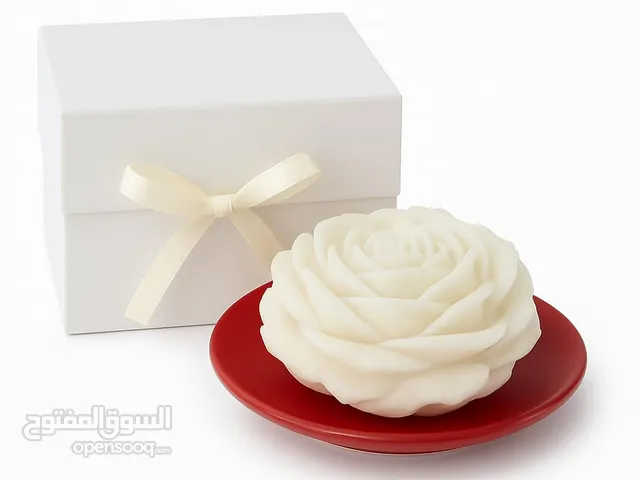 Handmade Giant Ivory Peony Flower Candle – Natural Soy Wax Blend,Sweet Almond Scent,