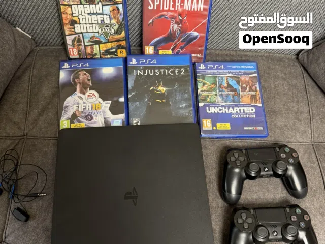 بلايستيشن 4 سليم 500 جيجا مع يدتين و 5 العاب Playstation 4 slim 500G - two controllers - 5 games
