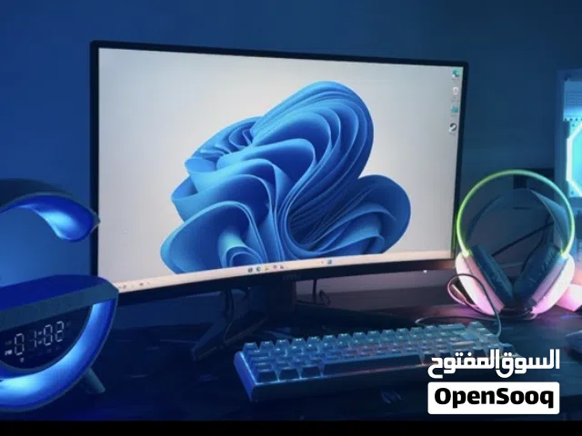 شاشة 180 هيرتز +طاولة قيمنق rjp +كرسي قيمنق+ماوس بلوتوث+ كيبورد + سماعات + ماوس باد للبيععع
