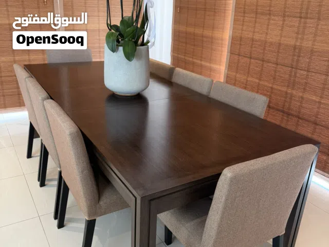 Crate and Barrel Dining table with 8 chairs