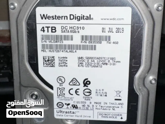 مطلوب هارد HDD يفضل نسخة سيرفرا نسخ مدخل الSATA بسعة 4TB  فأكثر.
