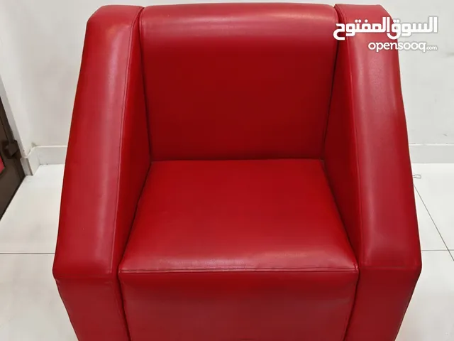Red leather modern guest sofa for reception or manager office