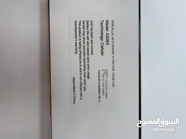 16 pro //128G//100%bt مأكتف مش esimمستخدم بسعر حرق