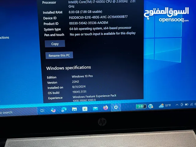 لابتوب hp بحالة ممتازه السعر 210 وفيه مجال