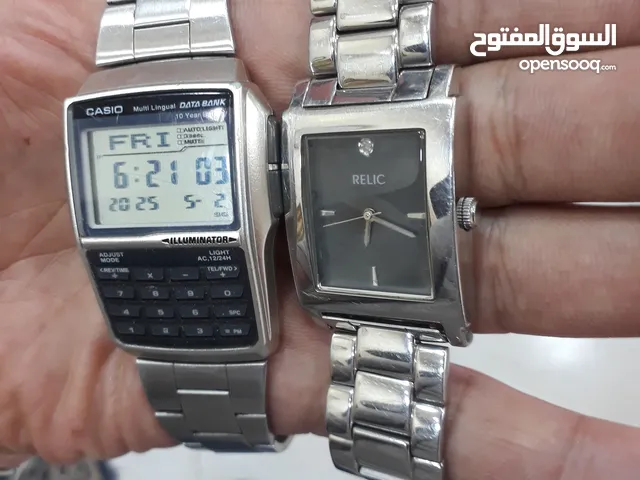 ساعتان كاسيو ديجيتال وريليك ياباني عقارب