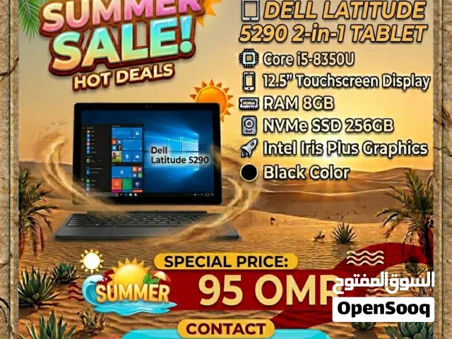 dell lattude 5290 tablet 2 in 1 core i5-8350u,ram 8 gb,nvme ssd 256gb,12.5" touch screen ,Price 95