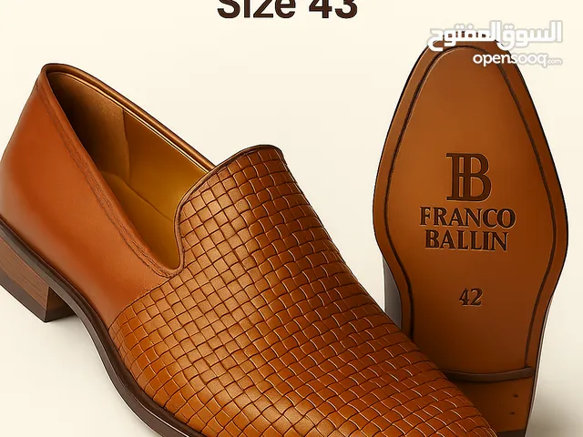 حذاء صناعة يدوية جلد طبيعي ايطالي ماركة Franco ballin