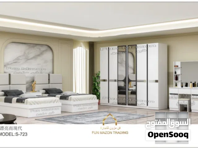 طقم غرفة نوم مكون من 7 قطع، مقاس 120×200  2 Beds Bed Room Set 7pcs 120x200