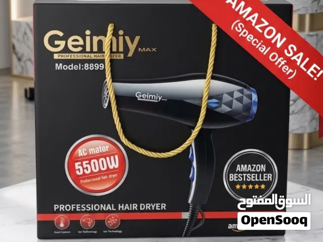 Geimy Max 8899 Professional Hair Dryer 5500W  High Power AC Motor  Fast Drying  Heat Control & Io
