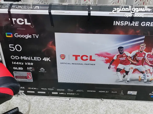 شاشه  TCL نوع C755اصدار 2024استخدام أقل من شهر  طك جيس 4K. 144HZ  مواصفات فوول كلش