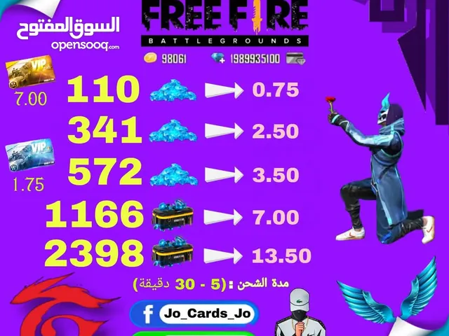 Free Fire Accounts and Characters for Sale in Zarqa
