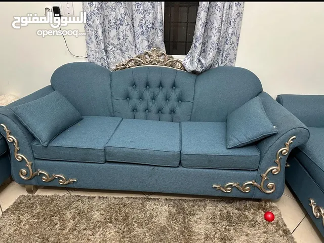 3 Piece Sofa Set Blue And Golden Color (Negotiable)