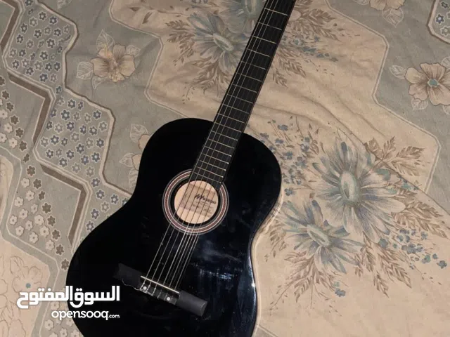 جيتار كلاسيك خشبي أسود + شنطة واكسسوارات