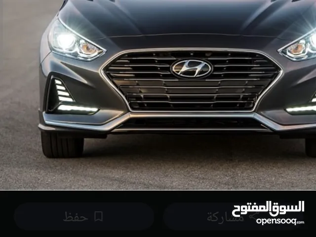 هيونداي سوناتا 2018 سوداء بصمة اوتوماتيك بنزين بدون فتحة سقف للييع