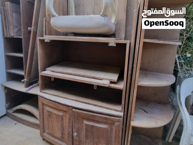مكتبة تلفاز خشب و باب خشب
