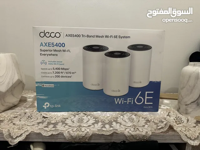 للبيع جديد بقراطيسه راوتر TP-Link Deco WiFi 6E نظام الMesh عدد 3 أجهزه