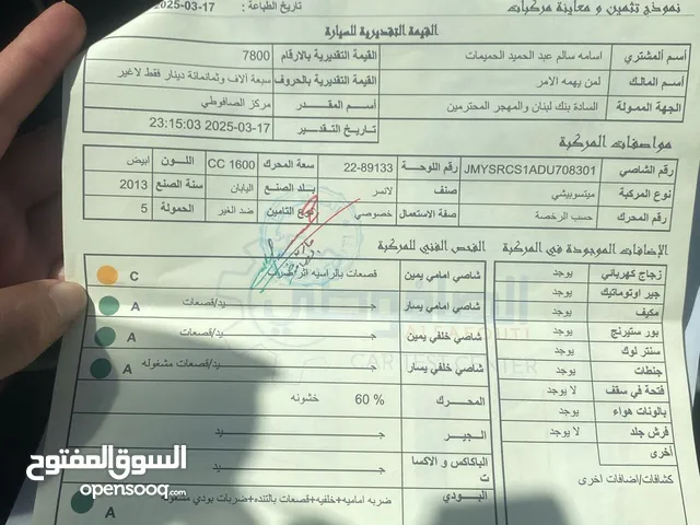 Used Mitsubishi Lancer in Amman
