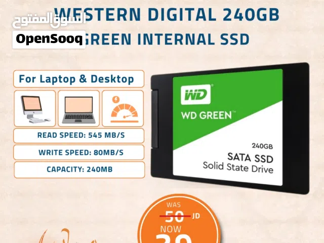 WD 240GB SSD-مساحة تخزين ويسترن ديجيتال
