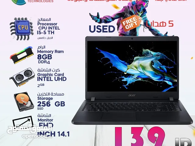 laptop acer travelmate i5 5gen 8g 256ssd 14" monitor