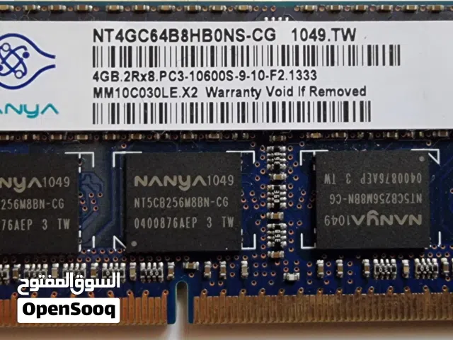 رام لابتوب 4 جيجا DDR3 أصلية للبيع