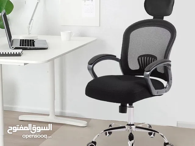 كرسي مكتبي مع مسند رقبه مريح جدا مع قاعده كروم وجك هيدروليك بتحمل الأوزان الثقيله فقط 37دينار