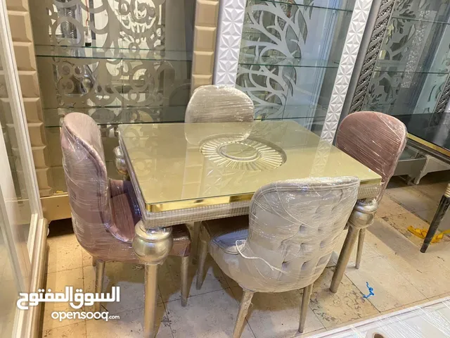 ترابيزة سفرة وكراسي خشب زان احمر
