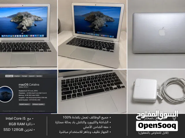 MacBook Air 2017 i5 / 8GB / 128GB مع الشاحن الأصلي - بحالة ممتازة