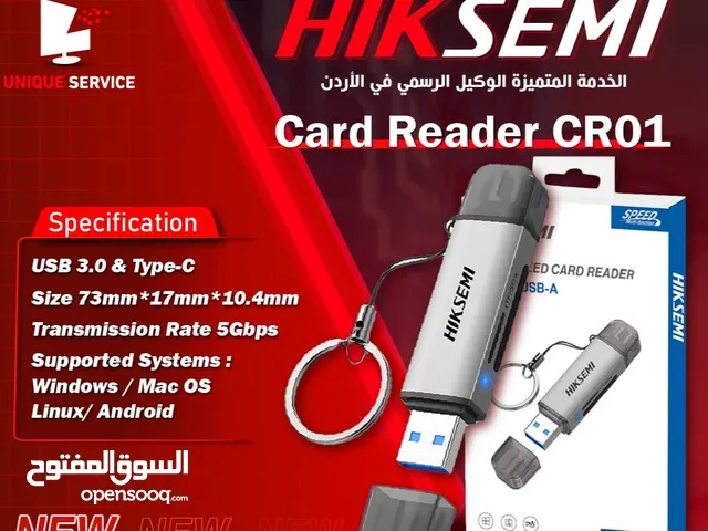 قارئ كروت ذاكرة مدخل سريع النقل من هيكسيمي Hiksemi Card Reader CR01 USB3.0 & Type-C