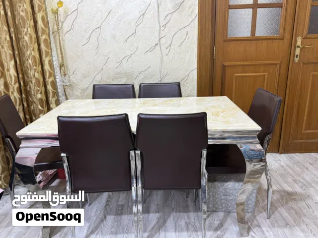 ميز مرمر تكمه قوه ومتانه 6 كراسي