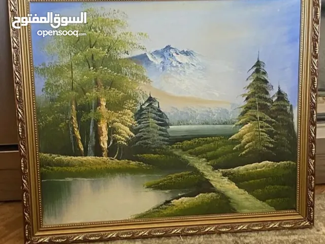 برواز عدد 2 بإطار ذهبي رسم يدوي بصورة طبيعية جميلة 00000000000000000000000000000000000000000000