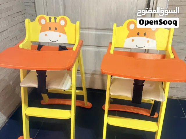 كراسي طعام أطفال خشب عدد 2