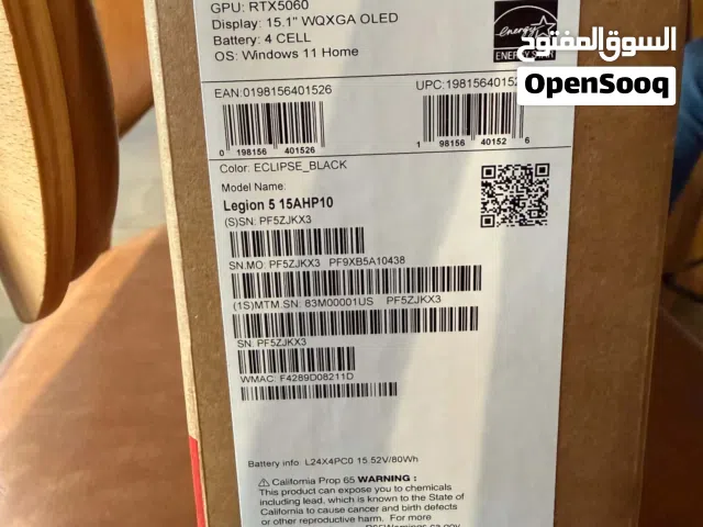 Lenovo legion 5 Amd ryzen 7 260 Rtx 5060 8gb 115w Ram 16gb 1tb gen 4 Display 2.5k 165 oled