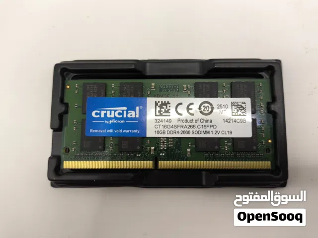للبيع: Crucial DDR4 16GB 2666MHz Laptop RAM