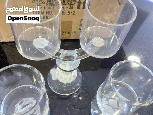 طقم شمعدان كرستال جديد بالكرتونه